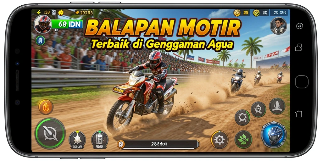 Screenshot gameplay 68IDN menunjukkan aksi balapan yang mendebarkan.