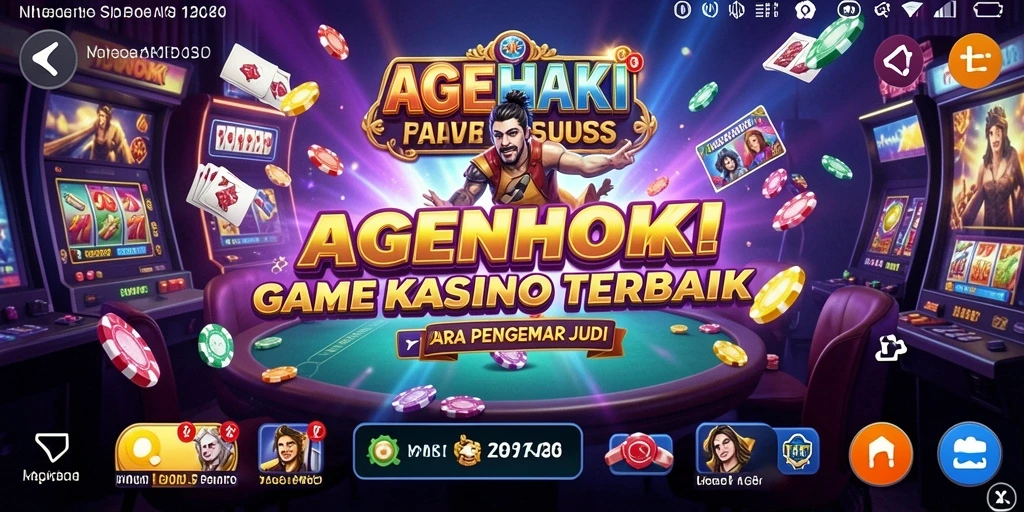 Screenshot gameplay AGENHOKI menampilkan suasana kasino yang mendebarkan.