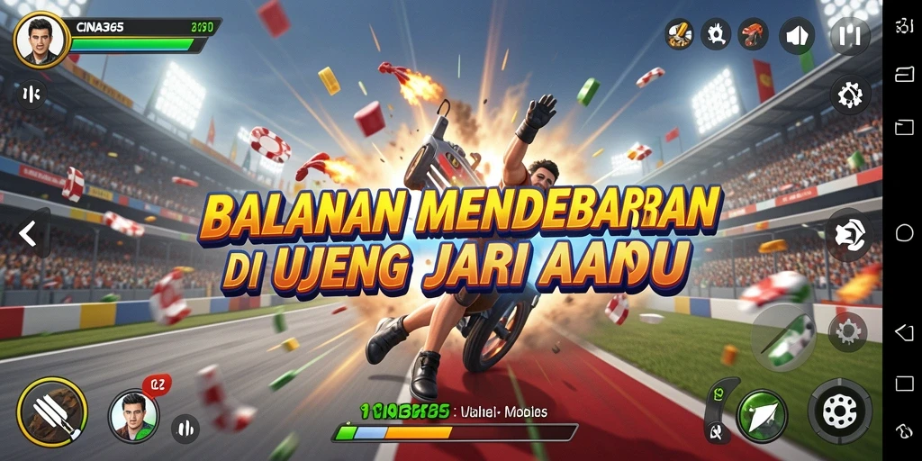 Tangkapan layar CINA365 menampilkan balapan seru dengan grafis menawan.