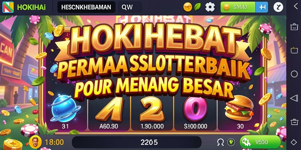 Gameplay HOKIHEBAT menampilkan mesin slot dengan tema menarik dan fitur bonus.