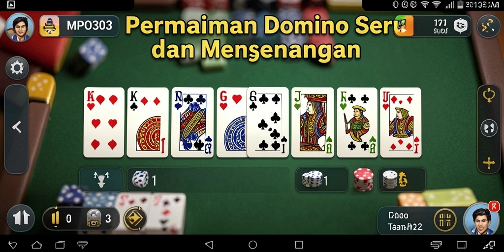 Tampilan seru dari gameplay Domino di MPO303.
