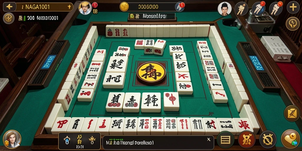 Tampilan gameplay menarik dari NAGA1001 saat bermain Mahjong.
