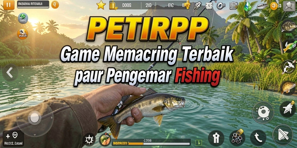 Screenshot menampilkan gameplay mendebarkan dalam PETIRRP dengan aksi memancing yang intens.