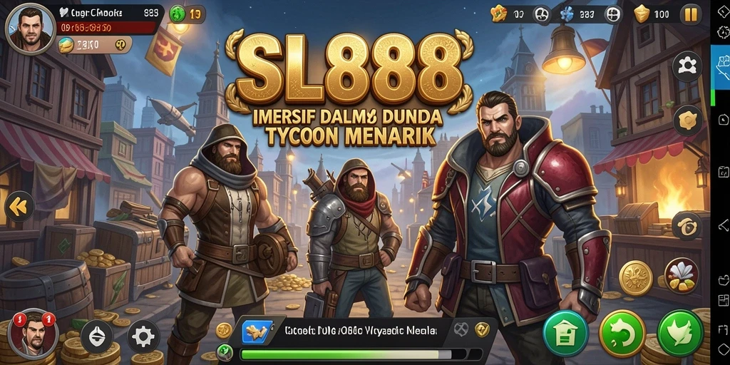 Screenshot gameplay SL888 yang menunjukkan manajemen bisnis Tycoon.