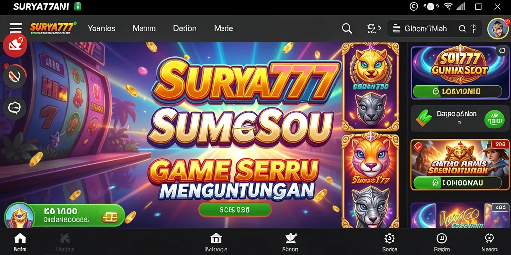 Tampilan menarik dan seru dari gameplay Slot SURYA777 yang menggugah selera.