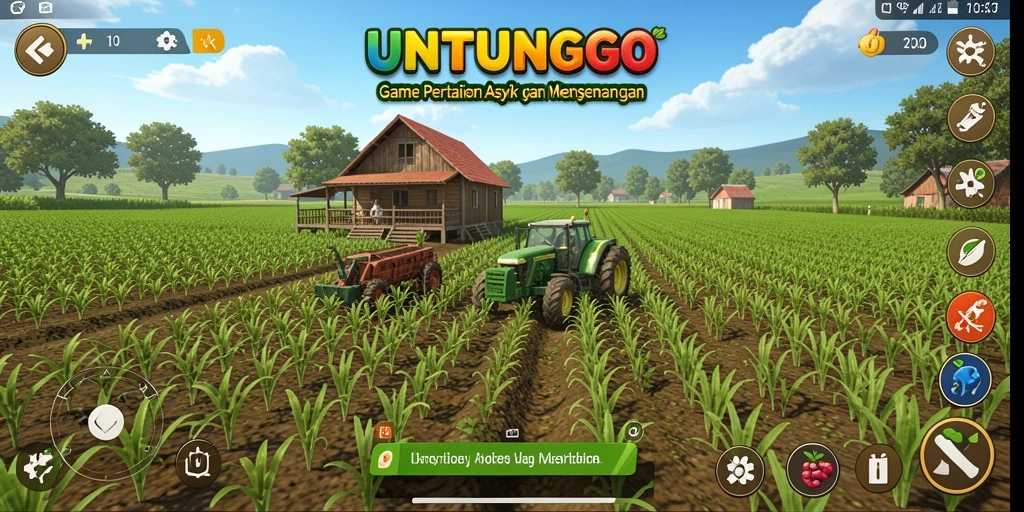 Screenshot UNTUNGGO menampilkan gameplay bertani yang interaktif dan seru.